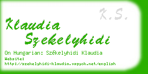 klaudia szekelyhidi business card
