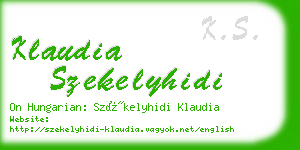 klaudia szekelyhidi business card